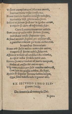 Ex Secundo Libro Elegiarum Ovidii.