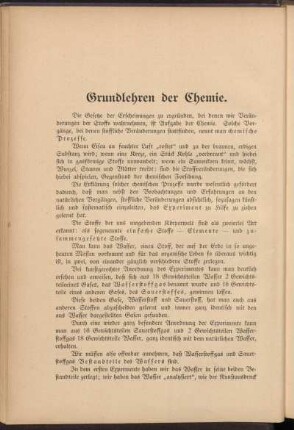 Grundlehren der Chemie.
