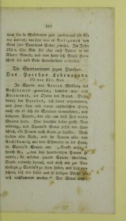 Die Spartaerinnen gegen Pyrrhos. Des Pyrrhos Lebensende. 272 vor Chr. Geb