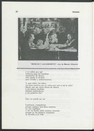 Briscan y aguardiente : óleo de Manuel Alzamora