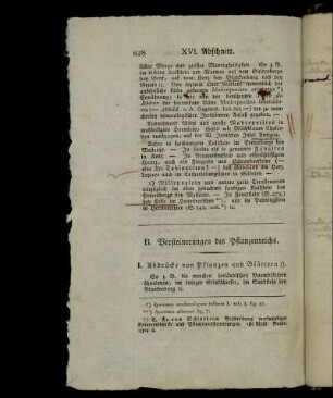 B. Versteinerungen des Pflanzenreichs.