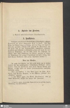 A. Spiele im Freien