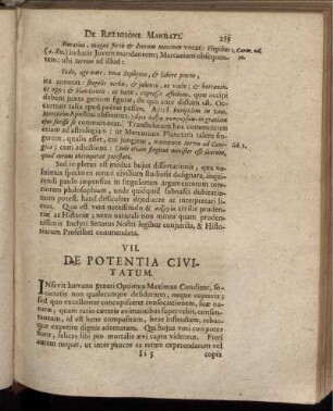 VII. De Potentia Civitatum.