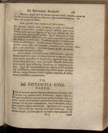 VII. De Potentia Civitatum.
