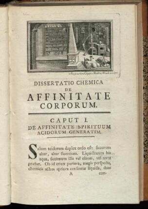 Caput I. De affinitate spirituum acidorum generatim.