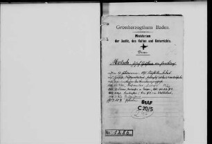 Motsch, Gustav Josef; Landgerichtsrat; geb. 17.2.1871 in Freiburg; gest. 20.5.1917