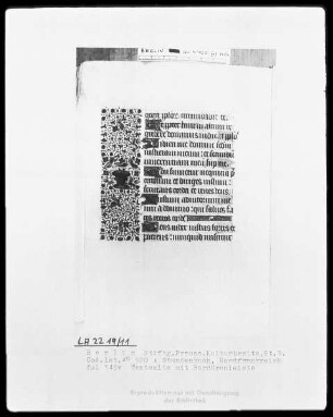 Lateinisches Stundenbuch — Initiälchen und Teilbordüre, Folio 145verso