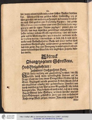 Abtruck Obangezogenen Schreibens.