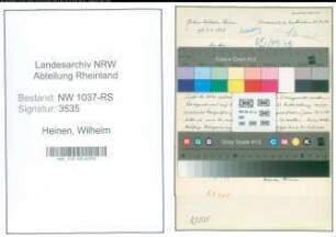 Entnazifizierung Wilhelm Heinen , geb. 02.04.1888 (Lehrer)
