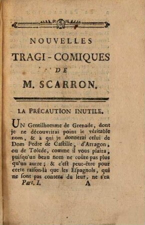 Les Nouvelles Tragi-Comiques De M. Scarron, 1