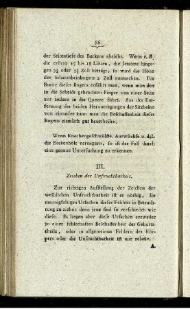 III. Zeichen der Unfruchtbarkeit.