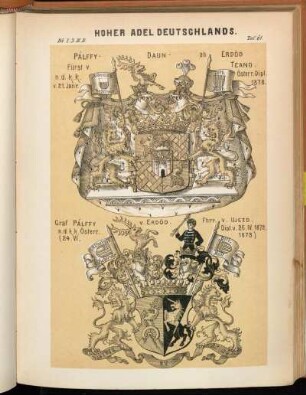 Taf. 61. Palffy-Daun- ab Erdöd Fürst v. Teano. - Graf Palffy v. Erdöd. Fhrr. v. Ujezd.