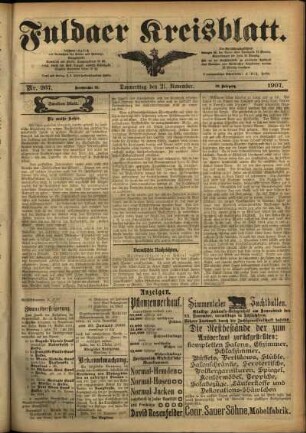 Zweite Ausgabe vom Donnerstag, den 21. November 1907.