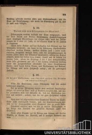 § 35. Warum zieht man Pflanzungen der Saat vor?