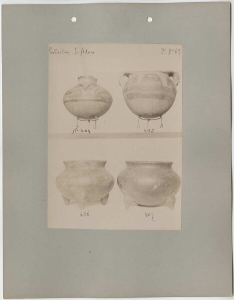 Four clay vessels. L. Adam Collection