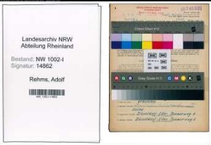 Entnazifizierung Adolf Rehms, geb. 16.10.1904 (Meister)