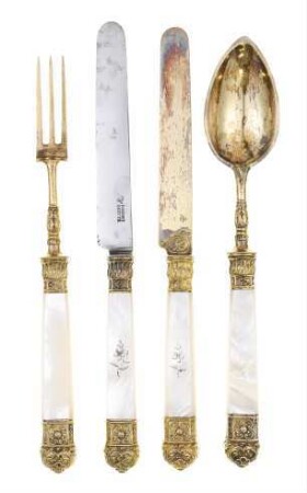 Zwei Messer, Gabel, Löffel im Etui, 2006.M.492 a-e