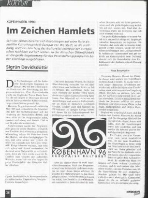 Kopenhagen 1996: Im Zeichen Hamlets