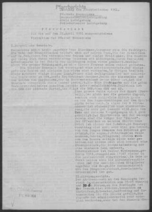 Neckarrems: Pfarrbericht 1951