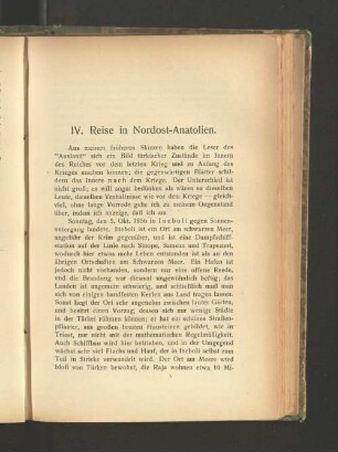 IV. Reise in Nordost-Anatolien.