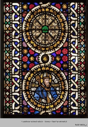 Fenster B-XII, B-XI und B-X der Johanneskapelle : Fenster B-XII : Heiliger Augustinus