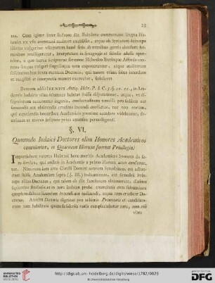 §. VI. Quomodo Iudaici Doctores olim Honores Academicos contulerint, [...]