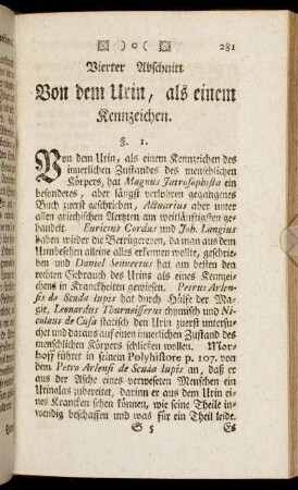 Vierter Abschnitt. Von dem Urin, als einem Kennzeichen.