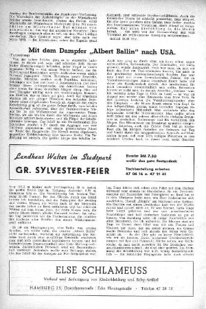Mit dem Dampfer "Albert Ballin" nach USA.