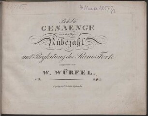 Beliebte Gesänge aus der Oper Rübezahl : mit Begl. d. Piano-Forte, 2. 5 S. - Pl.Nr. 1114