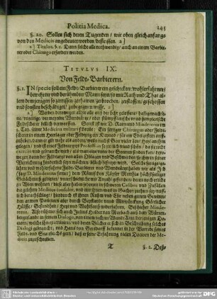 Titulus IX. Von Feldt-Barbierern