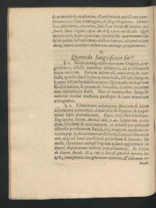 II. Quomodo Sangvificatio fiat?
