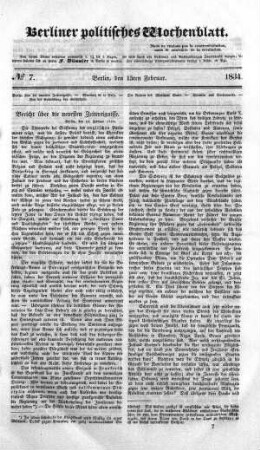 No 7, 15. Februar 1834