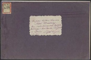 Quintets, cl, vl (2), vla, vlc, op. 146, RWV op. 146, Fragments - BSB Mus.ms. 6574-2 : [cover title:] Unserm lieben, treuen Karl Wendling, // dem wundervollen, deutschen // Ausleger der Werke Regers, // in Treue, // Elsa Reger // Juni 1929.