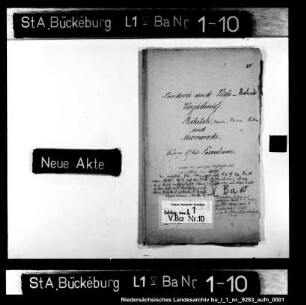 Verzeichnis der Ackerländereien und des Viehbestandes