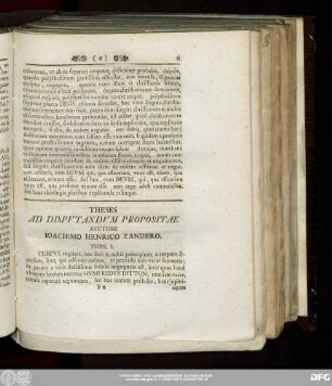 Theses Ad Disputandum Propositae Auctore Ioachimo Henrico Zandero.