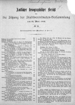 No. 18, 12. Mai 1892