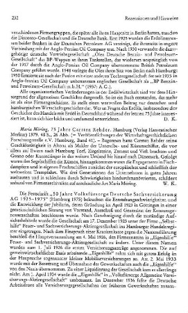 Möring, Maria :: 75 Jahre Carsten Rehder, (Veröffentlichungen der Wirtschaftsgeschichtlichen Forschungsstelle e.V. Hamburg, 41) : Hamburg, Verlag Hanseatischer Merkur, 1979