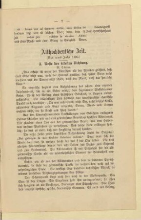 Althochdeutsche Zeit. (Bis ums Jahr 1100.)
