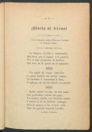 ¡Gloria al héroe! : (A mi distinguido amigo el diputado nacional D. Francisco Seguí)