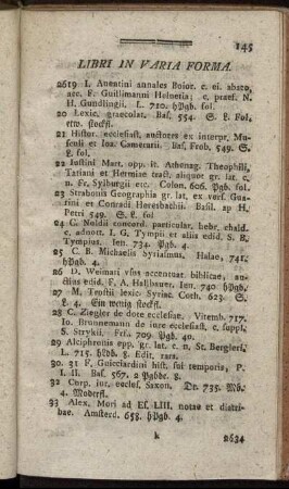 Libri In Varia Forma.