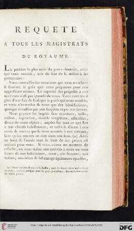 Requete a tous les magistrats du royaume