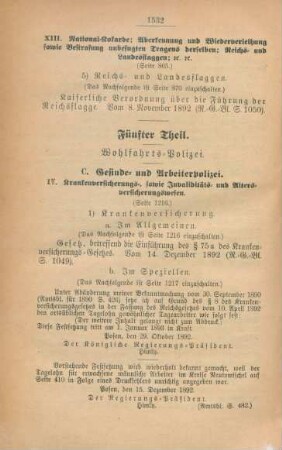 Fünfter Theil. Wohlfahrts-Polizei