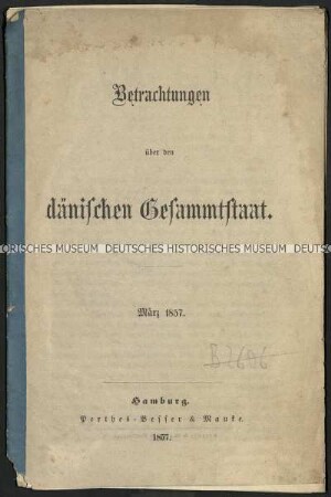 Abhandlung über den Zustand Dänemarks um 1860