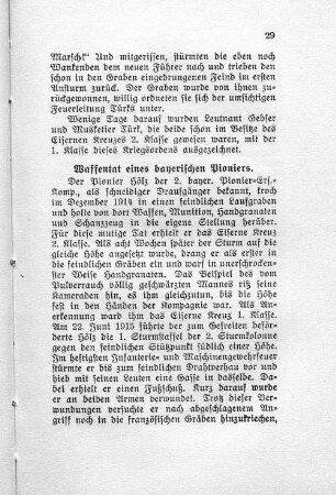 Waffentat eines bayerischen Pioniers.