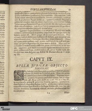 Capvt IX. De Bvllæ Jubileæ Objecto Personali.