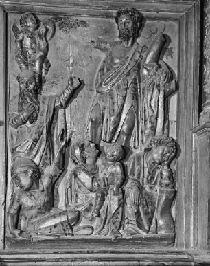 Kleiner Altar in der Taufkapelle: Johannes der Täufer predigt