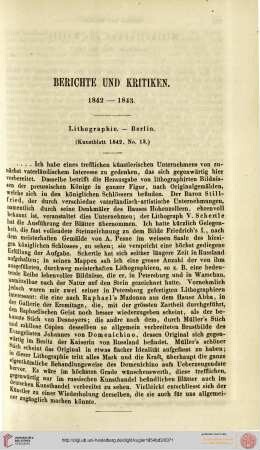 Berichte, Kritiken, Erörterungen 1842-1843