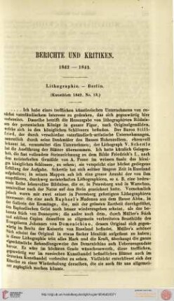 Berichte, Kritiken, Erörterungen 1842-1843