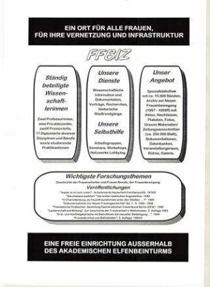 FFBIZ Ein Ort für alle Frauen, für ihre Vernetzung und Infrastruktur