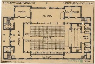 Fischer, Theodor; Bayreuth (Bayern); Rathaus (Umbau Infanteriekaserne) und Saalbau - Grundriss 1. OG